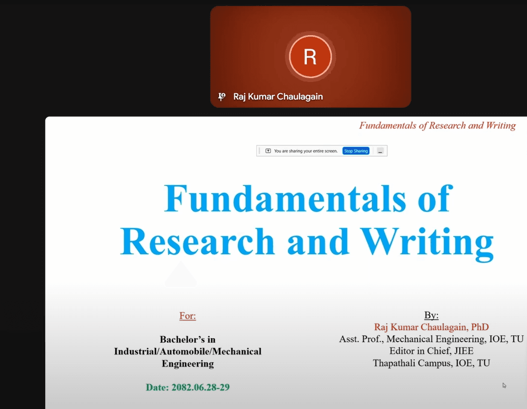 Research Paper Writing Workshop